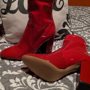 NEW ALDO Red Patent Booties